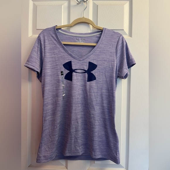 Under Armour Tops - Under Armour Women's Heathered Purple V-Neck Tee Medium New